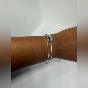 Silver Safety Pin Bracelet stainless steel